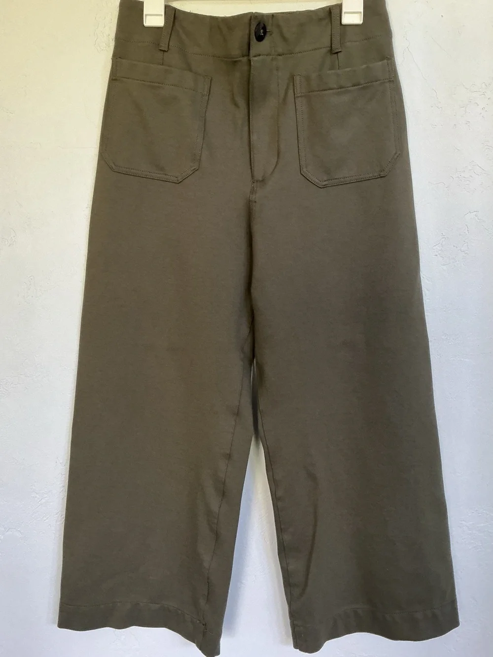 Anthropologie Maeve The Colette Wide-Leg Pants in Olive - Picture 4 of 9